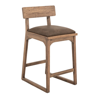 Balam - 24" Upholstered Barstool (Set of 2) - Light Brown / Dark Brown