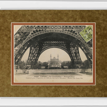 La Base De La Eifel By Wild Apple Studio - Mirror Framed Print Wall Art - Light Brown