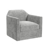Hamlin Swivel Chair in light gray textured fabric, front angle view showing track arms and piped edges