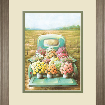 Flowers For Sale By Deedee - Framed Print Wall Art - Green