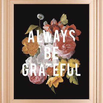 Floral Sentiment I Black By Wild Apple Portfolio - Framed Print Wall Art - Black