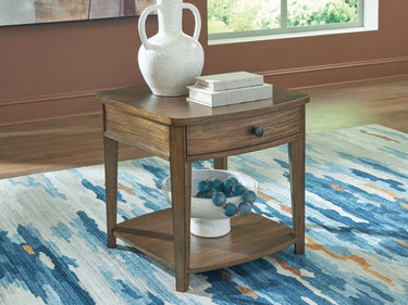 Burkbyer - Rectangular End Table - Brown