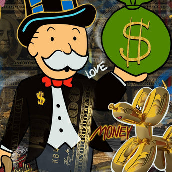 Cartoon Tycoon Mashup - 32" x 48" Framed Wall Art - Black