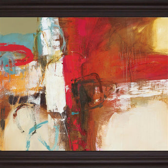 Scarlet Fusion - 28" x 34" Framed Wall Art - Red