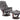 Monarch - Silla giratoria reclinable manual y otomana