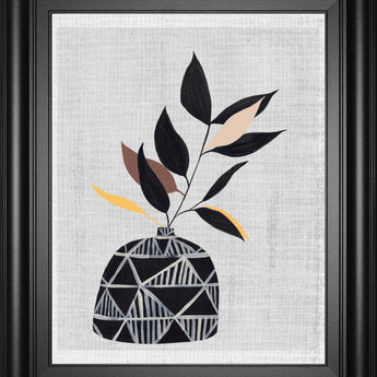 22x26 Decorated Vase with Plant IV By Melissa Wang - Gray