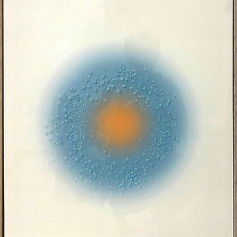 "Radiant Imagine" Hand-Embellished Canvas In Frame - Blue / Orange