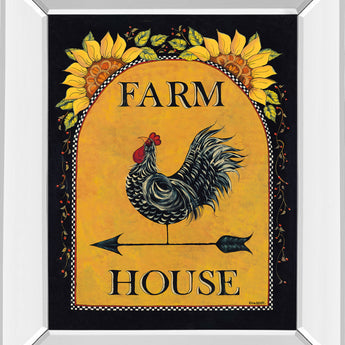 Sunny Farmhouse By Lisa Hillker - Mirror Framed Print Wall Art - Orange