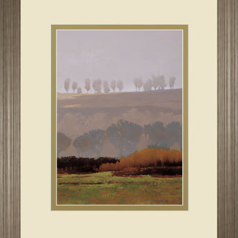 Trees Above The River By M. Bohne - Framed Print Wall Art - Light Brown