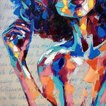 Hand Painted Textured Canvas - Blue