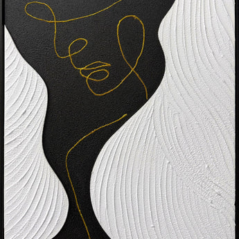 Contour Muse I Hand-Painted Canvas In Frame - Black / White