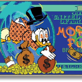 Greedy Duck Delight - 28" x 63" Framed Wall Art - Green