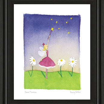 Felicity Wishes I By Emma Thomson - Framed Print Wall Art - Blue