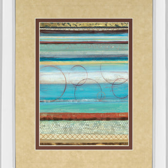 Strata I By Tava Studios - Mirror Framed Print Wall Art - Blue