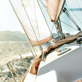 "Sailing Serenity" Tempered Glass - Light Blue