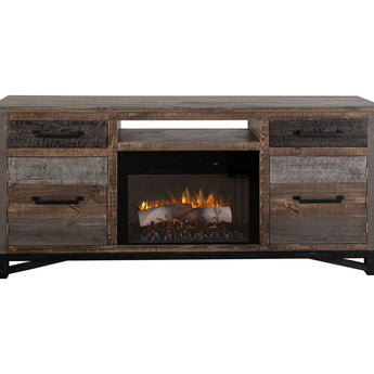 Loft Brown - 70" Fireplace - Dark Gray