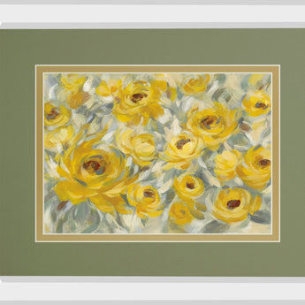 Yellow Roses By Silvia Vassileva Mirrored Frame - Yellow