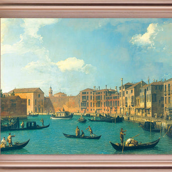 Sunlit Waterscape - 28" x 34" Framed Wall Art - Light Blue