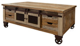 Antique Cocktail Table With 8 Drawers / 4 Doors Multicolor - image 4 of 4