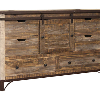 Antique Dresser With 6 Drawer / 1 Door Multicolor - Dressers at Quality Home Furniture Mesquite