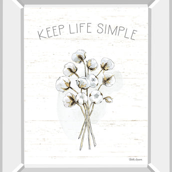 Farmhouse Cotton IV By Beth Grove - Mirror Framed Print Wall Art - White