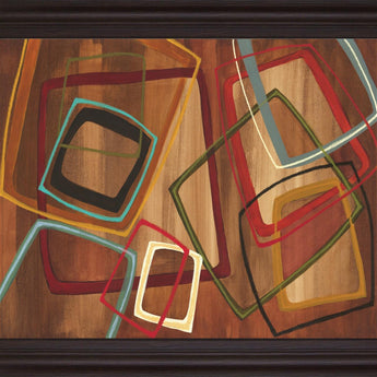 Overlapping Shapes - 28" x 34" Framed Wall Art - Dark Brown