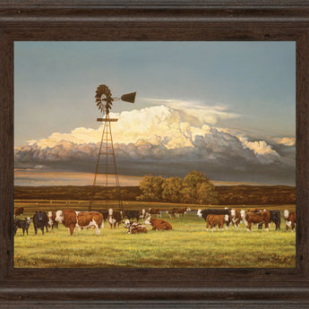 Summer Pastures By Bonnie Mohr - Framed Print Wall Art - Light Brown