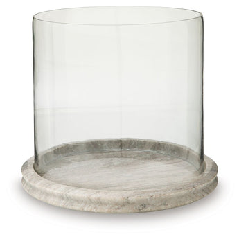 Saskia - Candle Holder - Clear / Beige