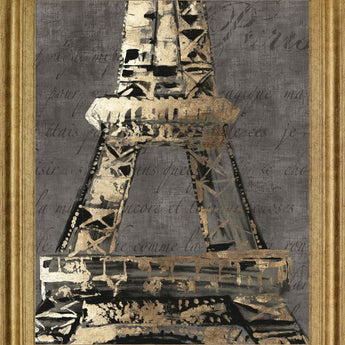 Gilded Tower - 28" x 34" Framed Wall Art - Gold
