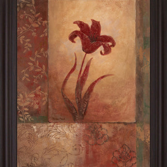 Crimson Blossom Panel - 28" x 34" Framed Wall Art - Red