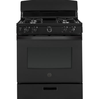 GE 30" Freestanding Gas Range, Black - JGBS30DEKBB