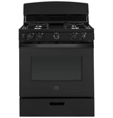 GE 30" Freestanding Gas Range, Black - JGBS30DEKBB