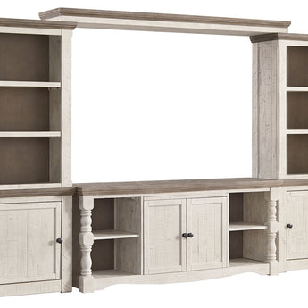 Havalance - 4 Pc. - Entertainment Center - 67" TV Stand - Brown / Beige