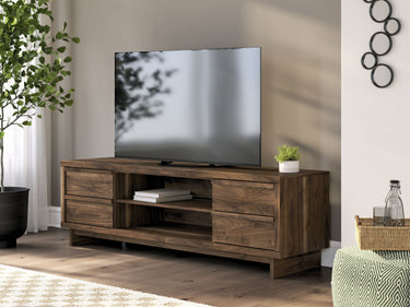 Zadilyn - XL TV Stand With Fireplace Option - Brown
