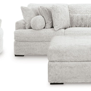 Cuddle Plush - 3 Pc. - 3-Piece Sectional, Chair And Ottoman - Arctic