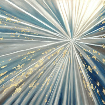 Temp Glass With Foil - Starbust Blue / Gold / White - Blue