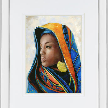 Soulful Beauty II Mirror Framed By Donna Brooks - Blue
