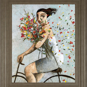 Petals By Lourenco - Framed Print Wall Art - Gray