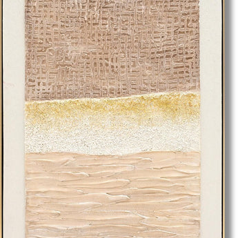 Textured Dune Layers - 28" x 40" Framed Wall Art - Beige