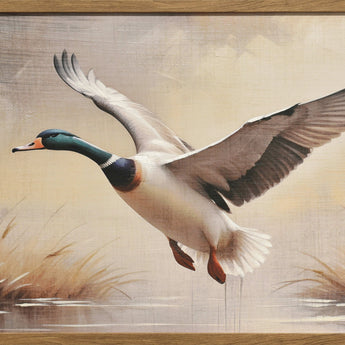 Marshland Flight II - 30 X 20 - Hand-Embellished Canvas In Frame - Beige