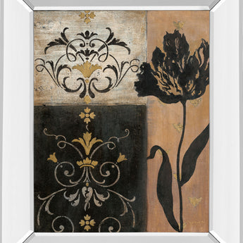 Tulip Silhouette By Tava Studio - Mirror Framed Print Wall Art - Black