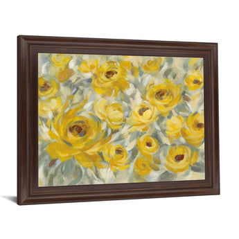 Sunlit Petals - 28" x 34" Framed Wall Art - Yellow