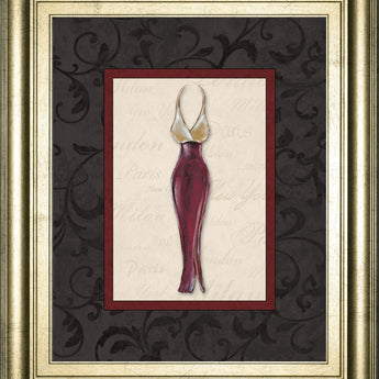 Fashion Dress Il By Susan Osbourne Framed Print Wall Art - Dark Gray