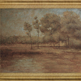 Amber Grove Stillness - 28" x 34" Framed Wall Art - Dark Brown