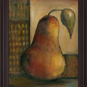 Rustic Golden Pear - 28" x 34" Framed Wall Art - Gold