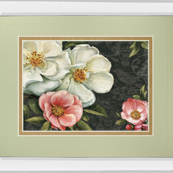 Floral Damask I By Lisa Audit - Mirror Framed Print Wall Art - Beige