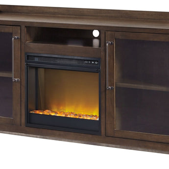 Starmore - 70" TV Stand With Glass/Stone Fireplace Insert - Brown