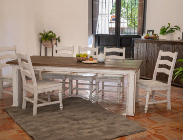 Rock Valley - Silla con asiento de madera (juego de 2) - Blanco roto