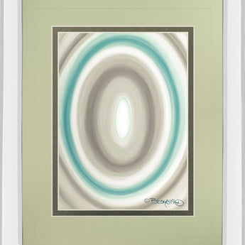 Concentric Ovals #1 By David Bromstad - Mirror Framed Print Wall Art - Beige