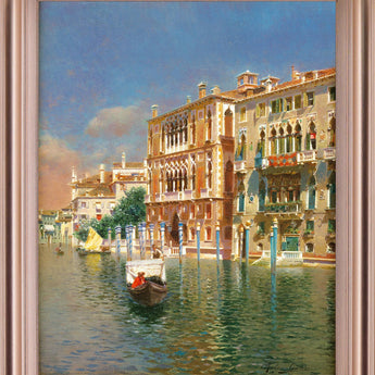 Serenade Reflections - 28" x 34" Framed Wall Art - Light Blue